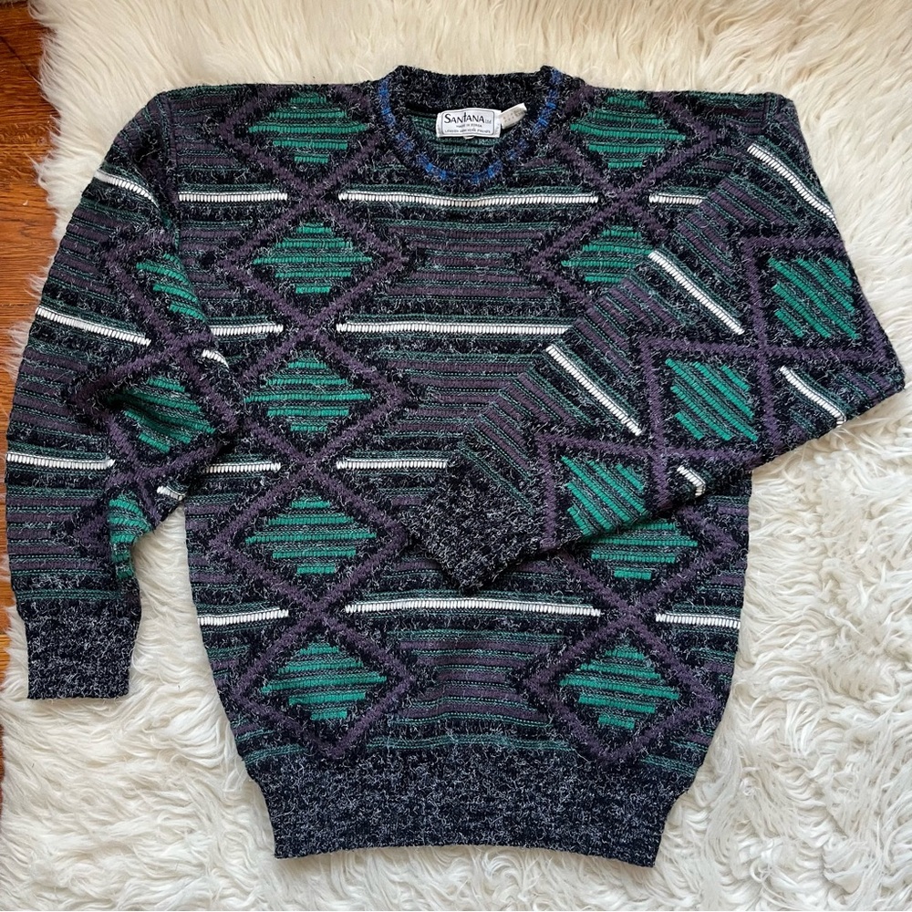 Santana Vintage Men’s Sweater Size Large Grandpa 1980’s Korea